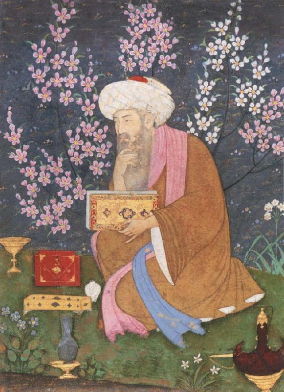 Ali of Golconda Poet in a garden oil painting picture